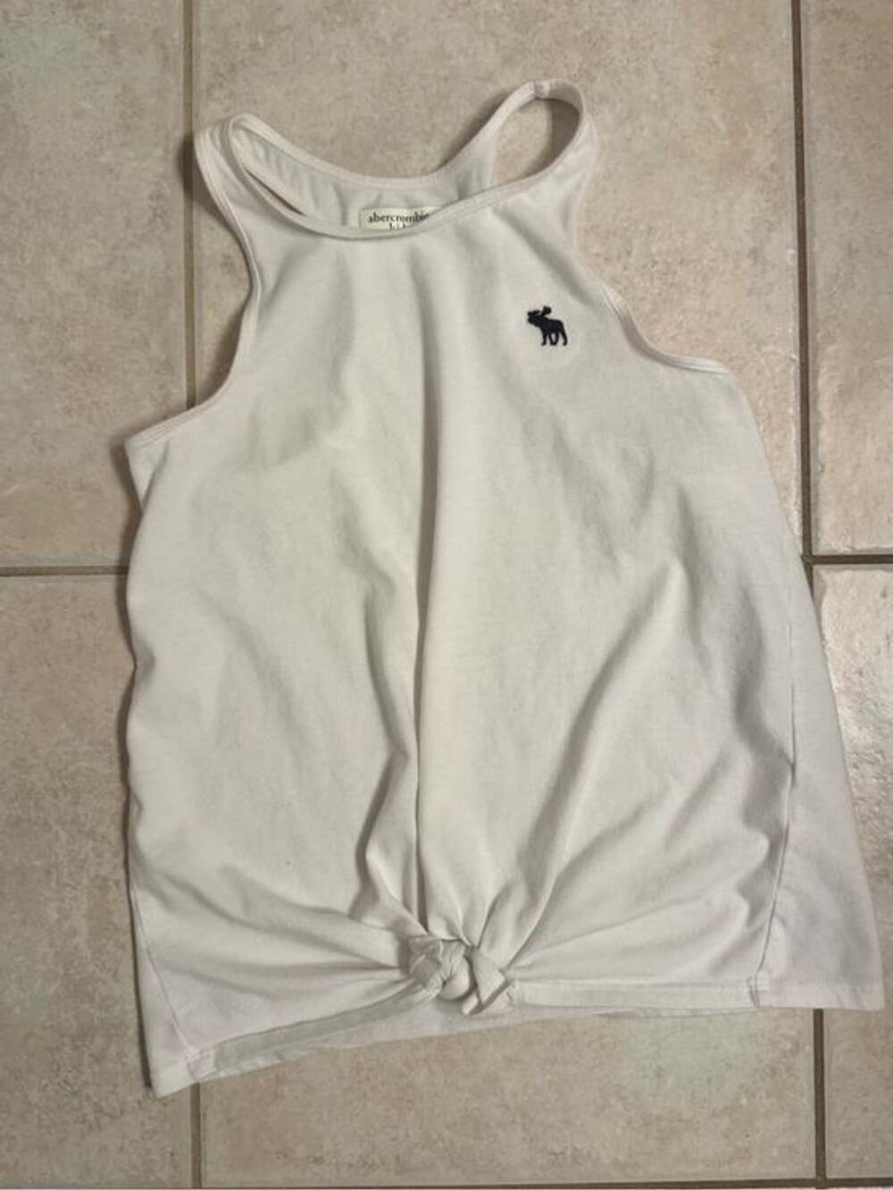 Vintage Abercrombie Kids White Moose Tank Top Y2K 13/14
